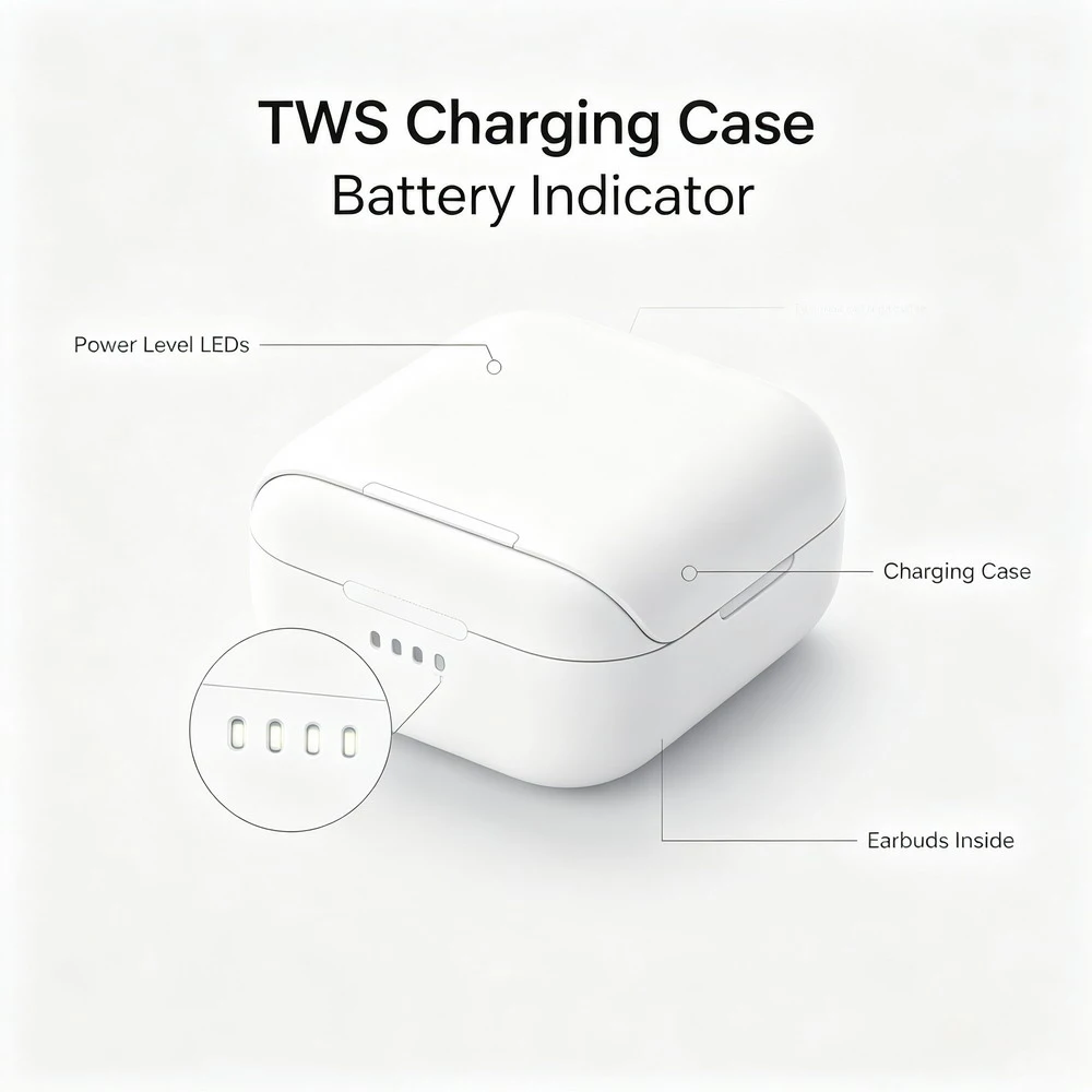 TWS earbuds and charging case battery life