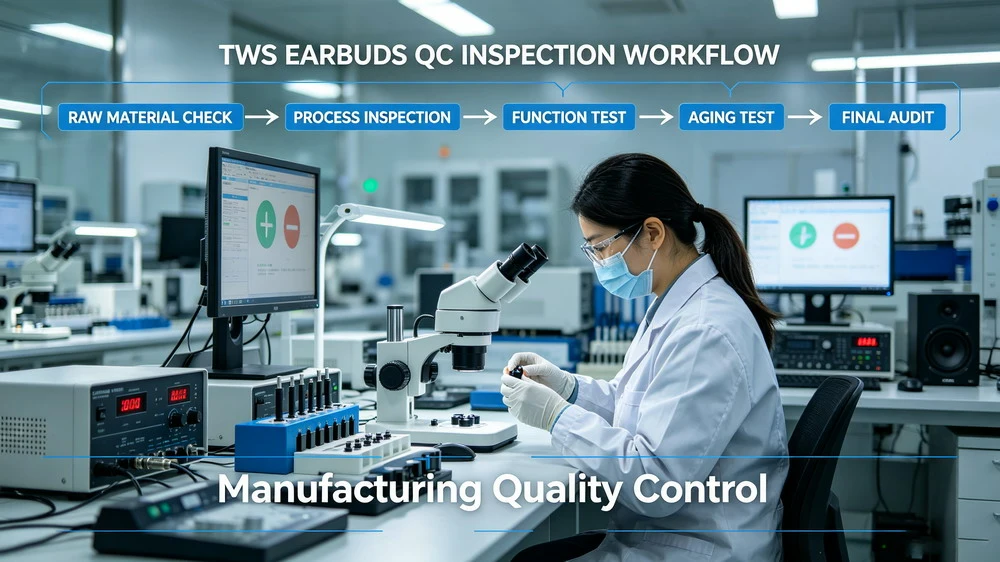 Quality control inspection process for TWS earbuds manufacturing