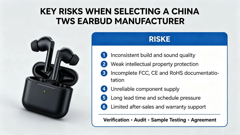 Common risks when sourcing a TWS earbuds factory in China