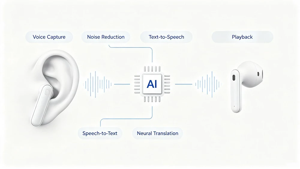 Speech capture, translation, and playback pipeline