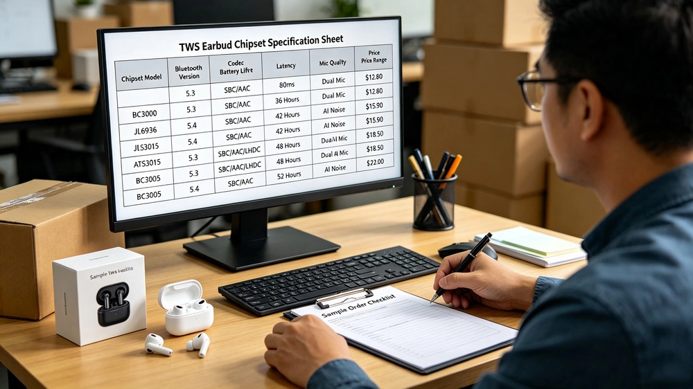 Reviewing a TWS earbuds Bluetooth chipset spec sheet