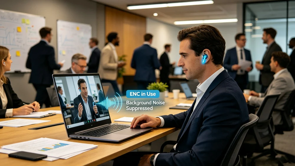 ENC earbuds for clear calls in noisy environments